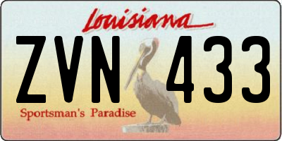 LA license plate ZVN433
