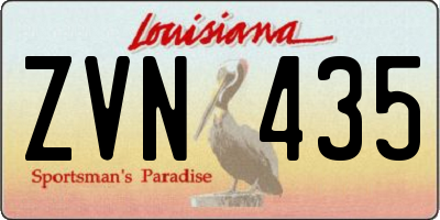 LA license plate ZVN435