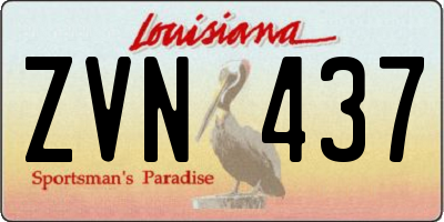 LA license plate ZVN437