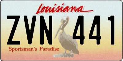 LA license plate ZVN441