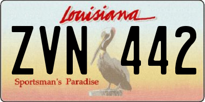 LA license plate ZVN442