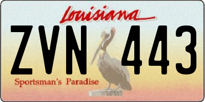 LA license plate ZVN443