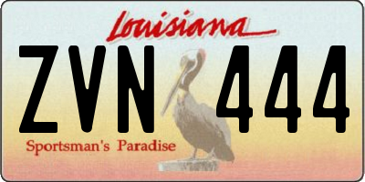 LA license plate ZVN444