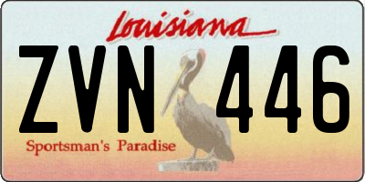 LA license plate ZVN446