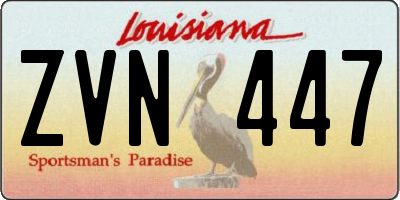 LA license plate ZVN447