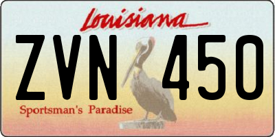 LA license plate ZVN450