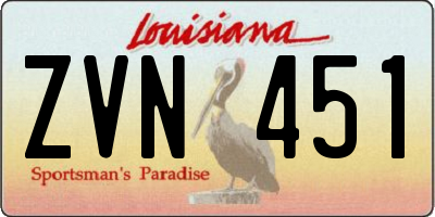 LA license plate ZVN451