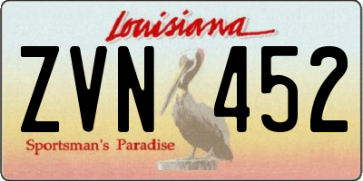 LA license plate ZVN452