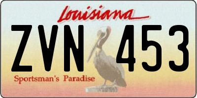 LA license plate ZVN453