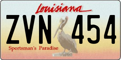 LA license plate ZVN454