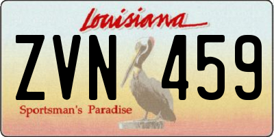 LA license plate ZVN459