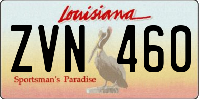 LA license plate ZVN460