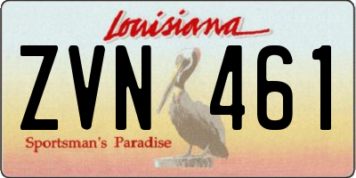 LA license plate ZVN461