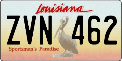 LA license plate ZVN462