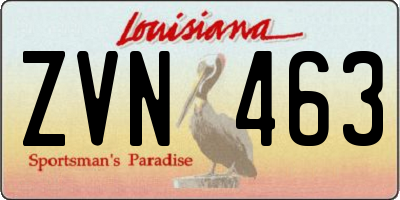 LA license plate ZVN463