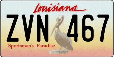 LA license plate ZVN467