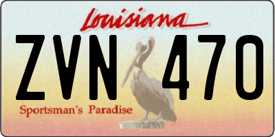 LA license plate ZVN470