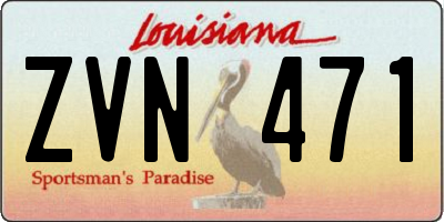 LA license plate ZVN471