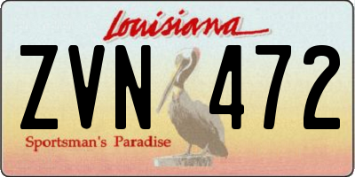 LA license plate ZVN472