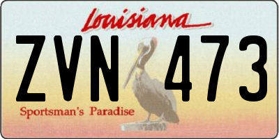 LA license plate ZVN473