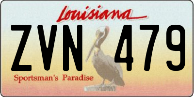 LA license plate ZVN479