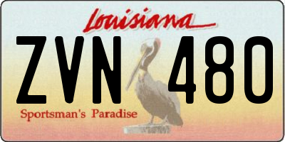 LA license plate ZVN480