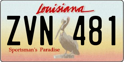 LA license plate ZVN481