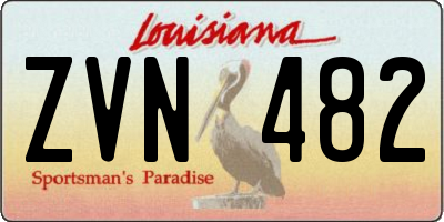 LA license plate ZVN482