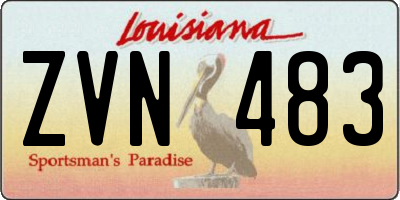 LA license plate ZVN483