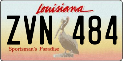 LA license plate ZVN484