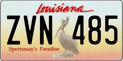 LA license plate ZVN485