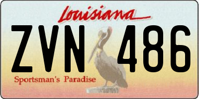 LA license plate ZVN486