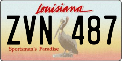 LA license plate ZVN487