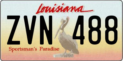 LA license plate ZVN488