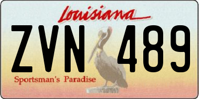 LA license plate ZVN489