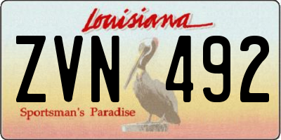 LA license plate ZVN492