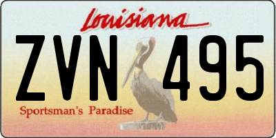 LA license plate ZVN495