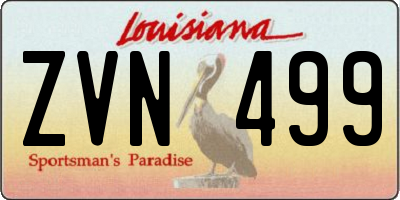 LA license plate ZVN499