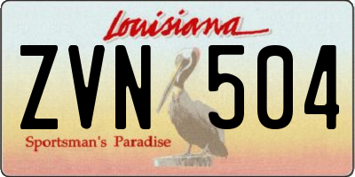 LA license plate ZVN504