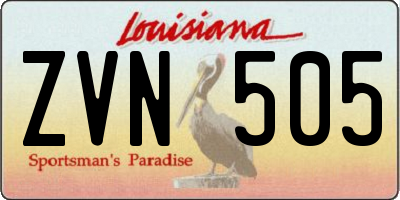 LA license plate ZVN505