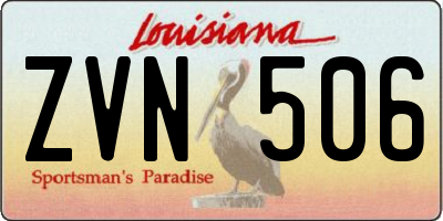 LA license plate ZVN506