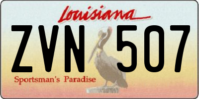 LA license plate ZVN507