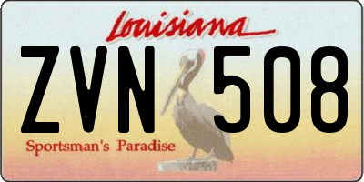 LA license plate ZVN508