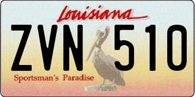 LA license plate ZVN510