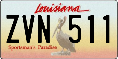 LA license plate ZVN511