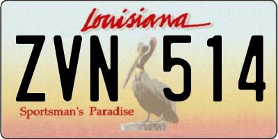 LA license plate ZVN514