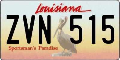 LA license plate ZVN515