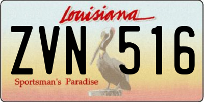 LA license plate ZVN516