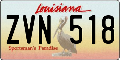 LA license plate ZVN518