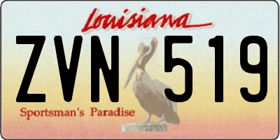 LA license plate ZVN519